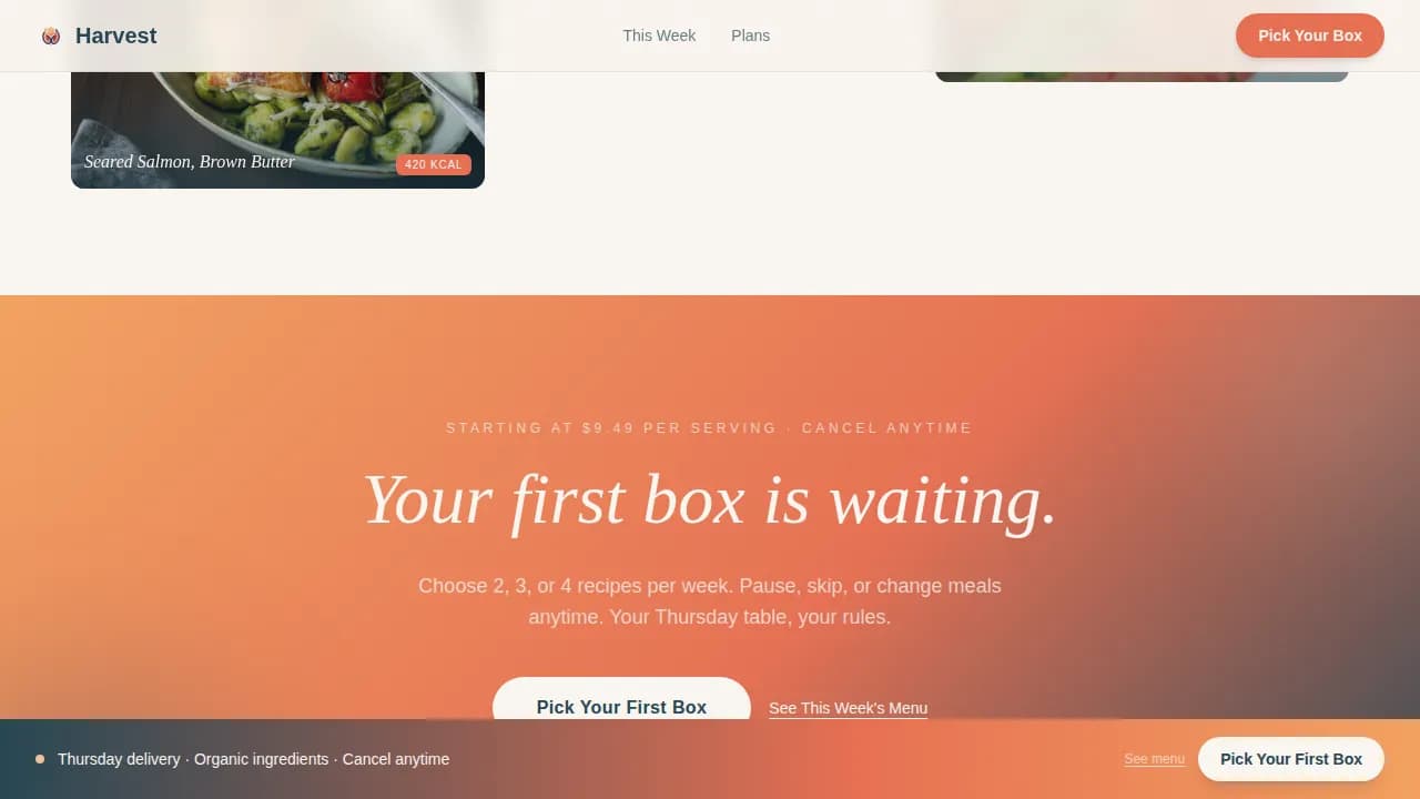 Nourish — Premium Nutrition Delivery Landing Page Template