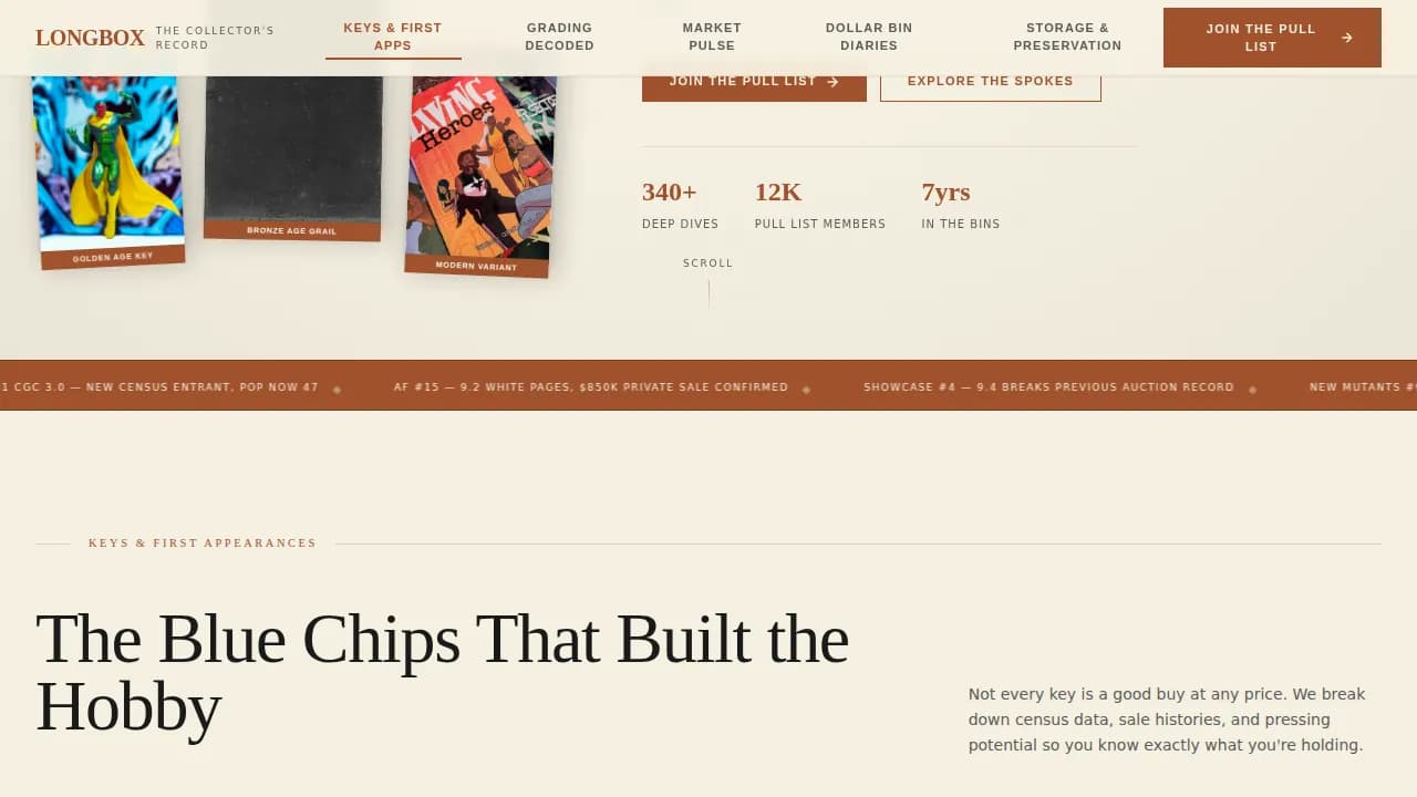 Collector — Premium Graphic Novel Landing Page Template