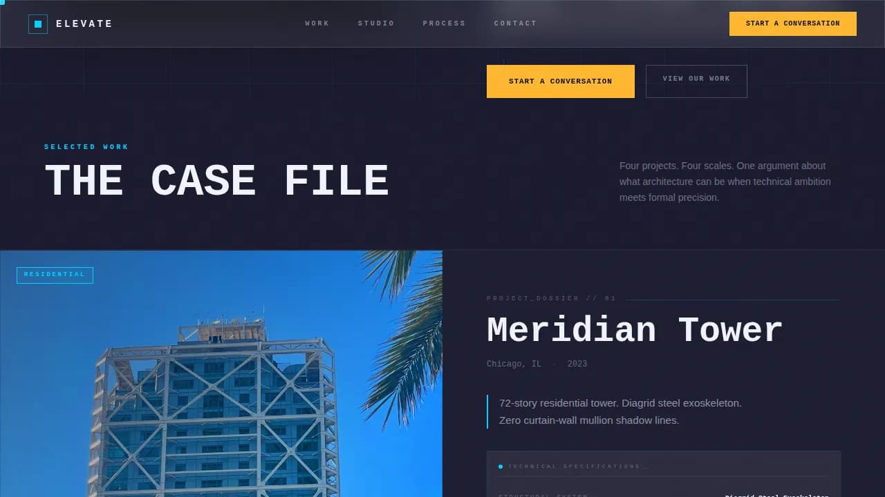Apex — Architectural Design Showcase Landing Page Template