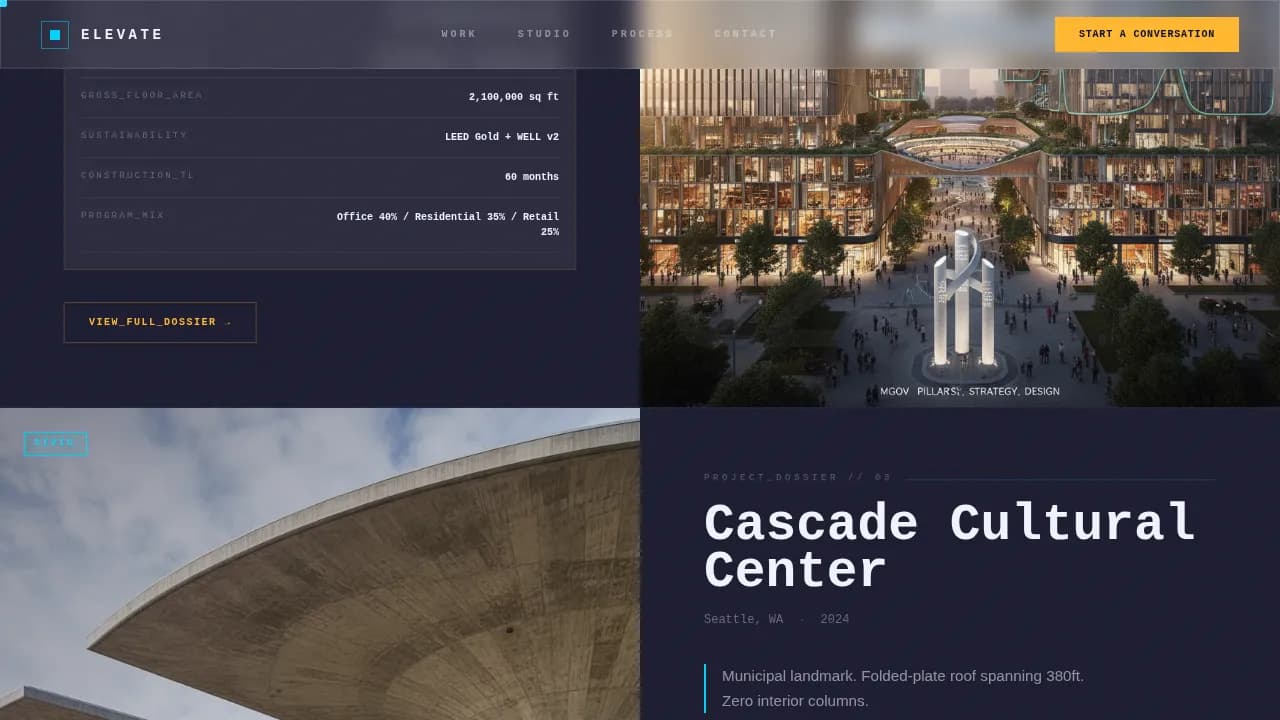 Apex — Architectural Design Showcase Landing Page Template