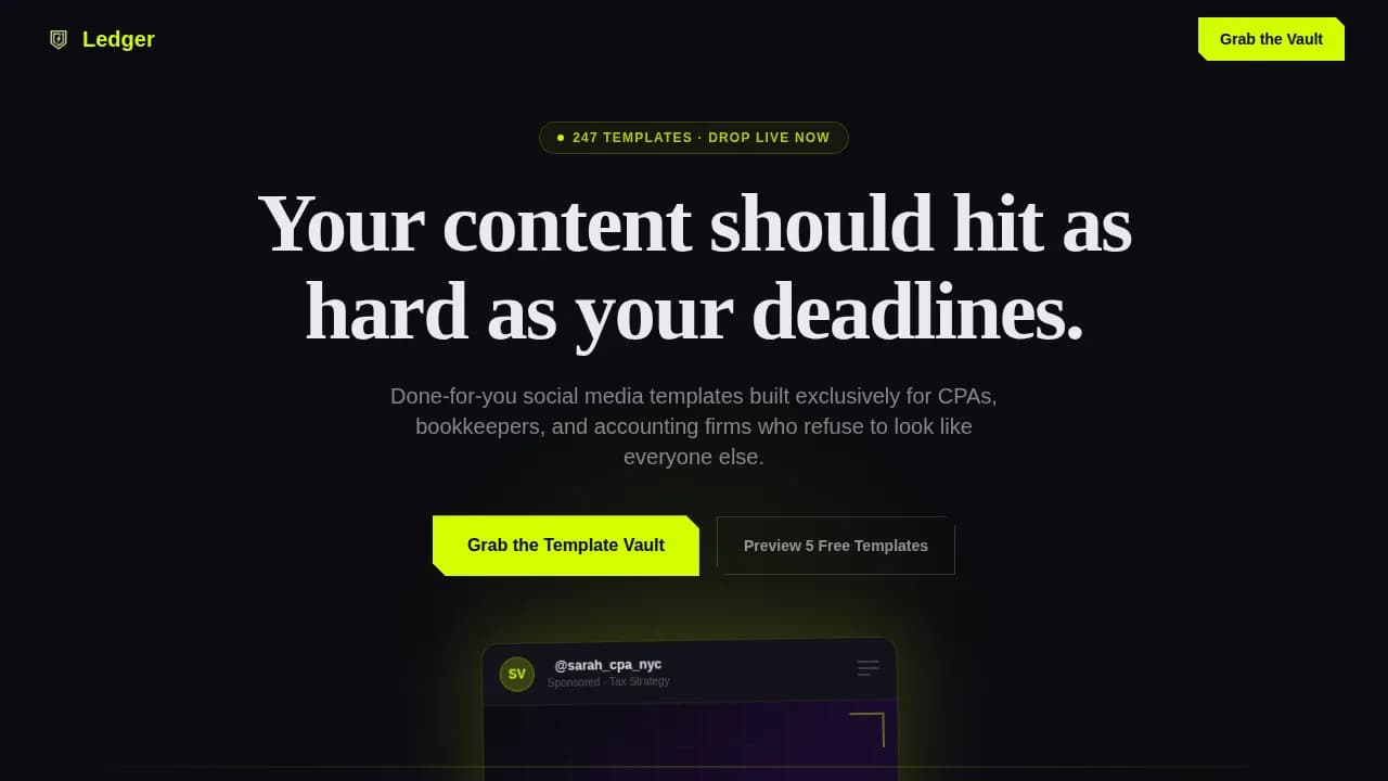 Engage — Viral Accounting Social Media Landing Page Template