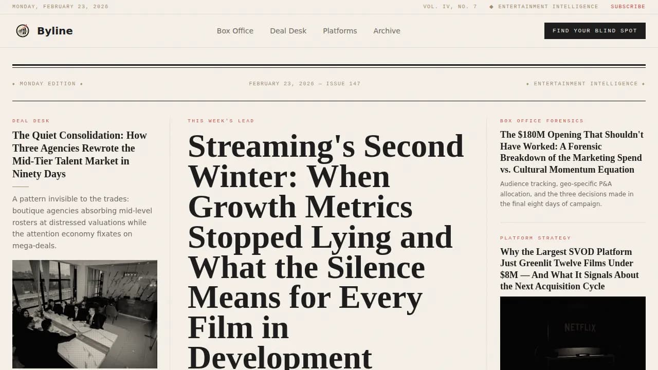 Headline — Authoritative Entertainment Report Landing Page Template
