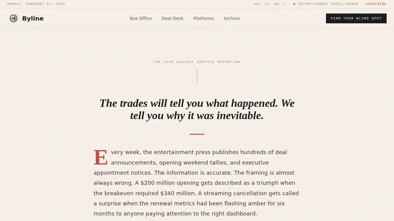Headline — Authoritative Entertainment Report Landing Page Template