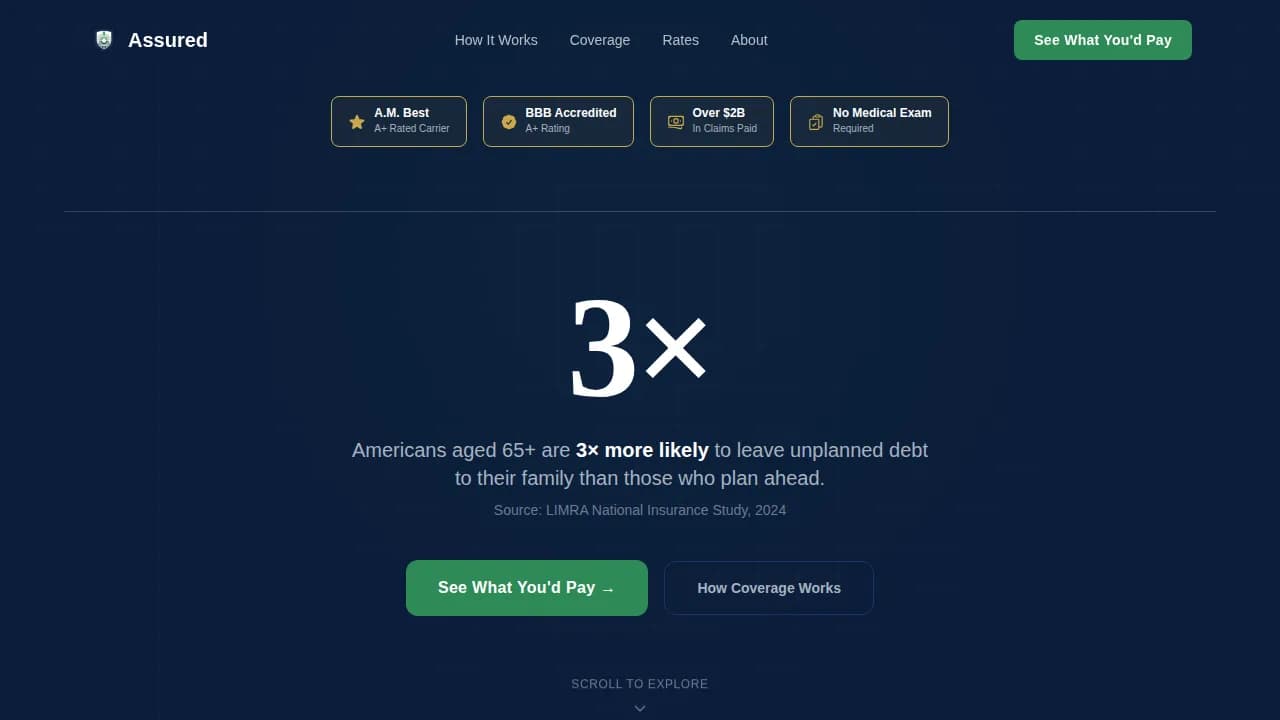 Assured — Retiree Insurance Landing Page Template
