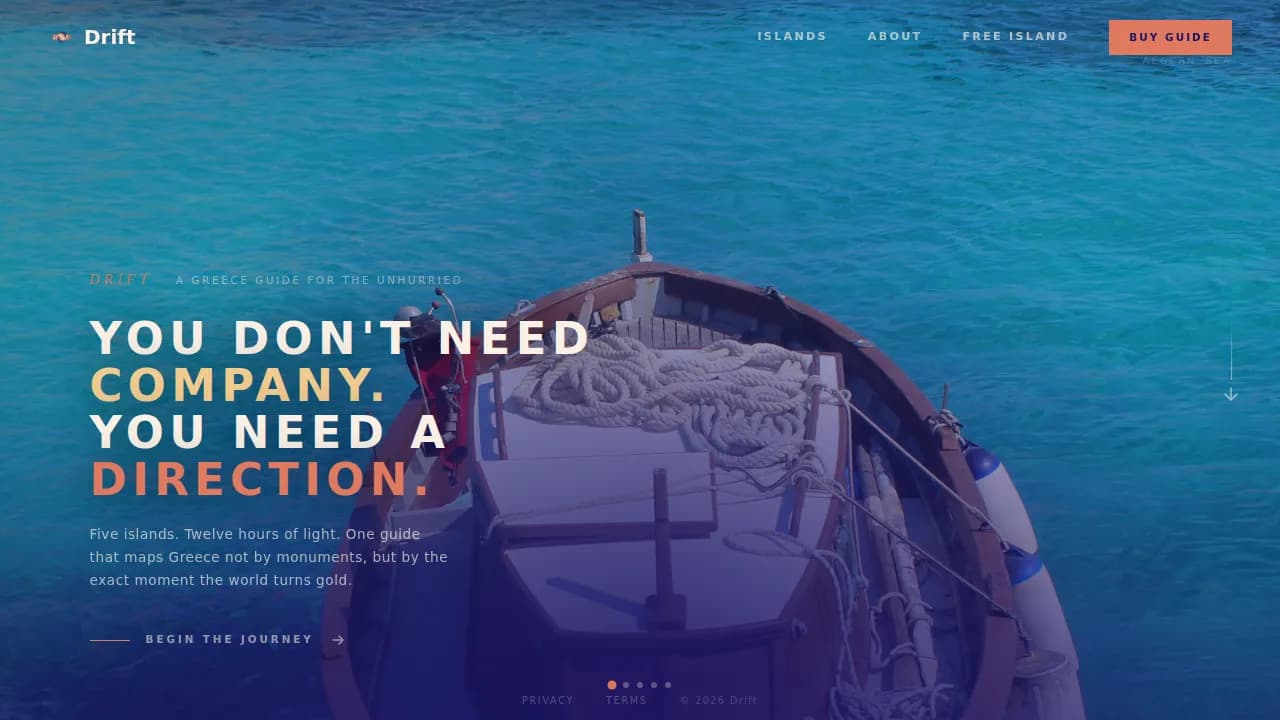 Wander — Timeless Mediterranean Travel Landing Page Template