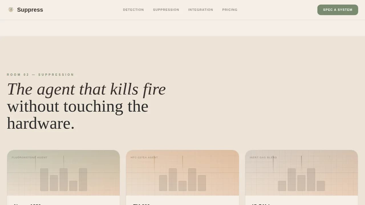Extinguish — Advanced Fire Suppression Landing Page Template
