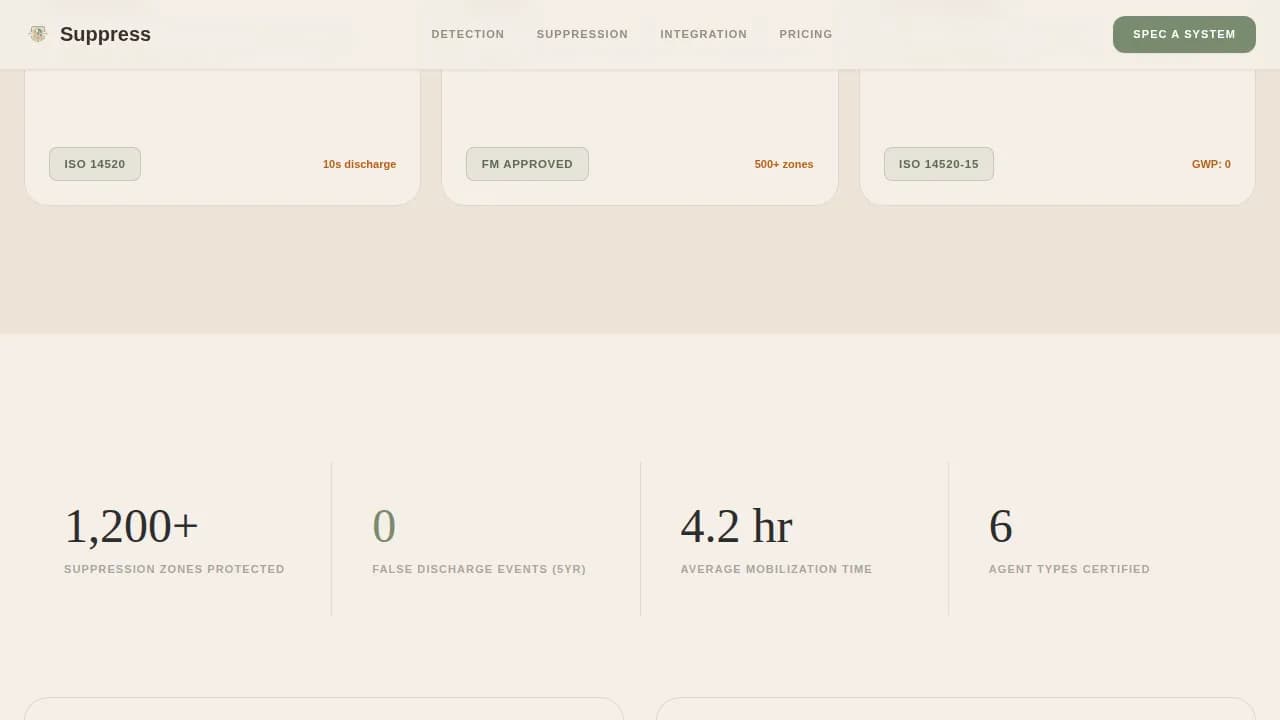 Extinguish — Advanced Fire Suppression Landing Page Template