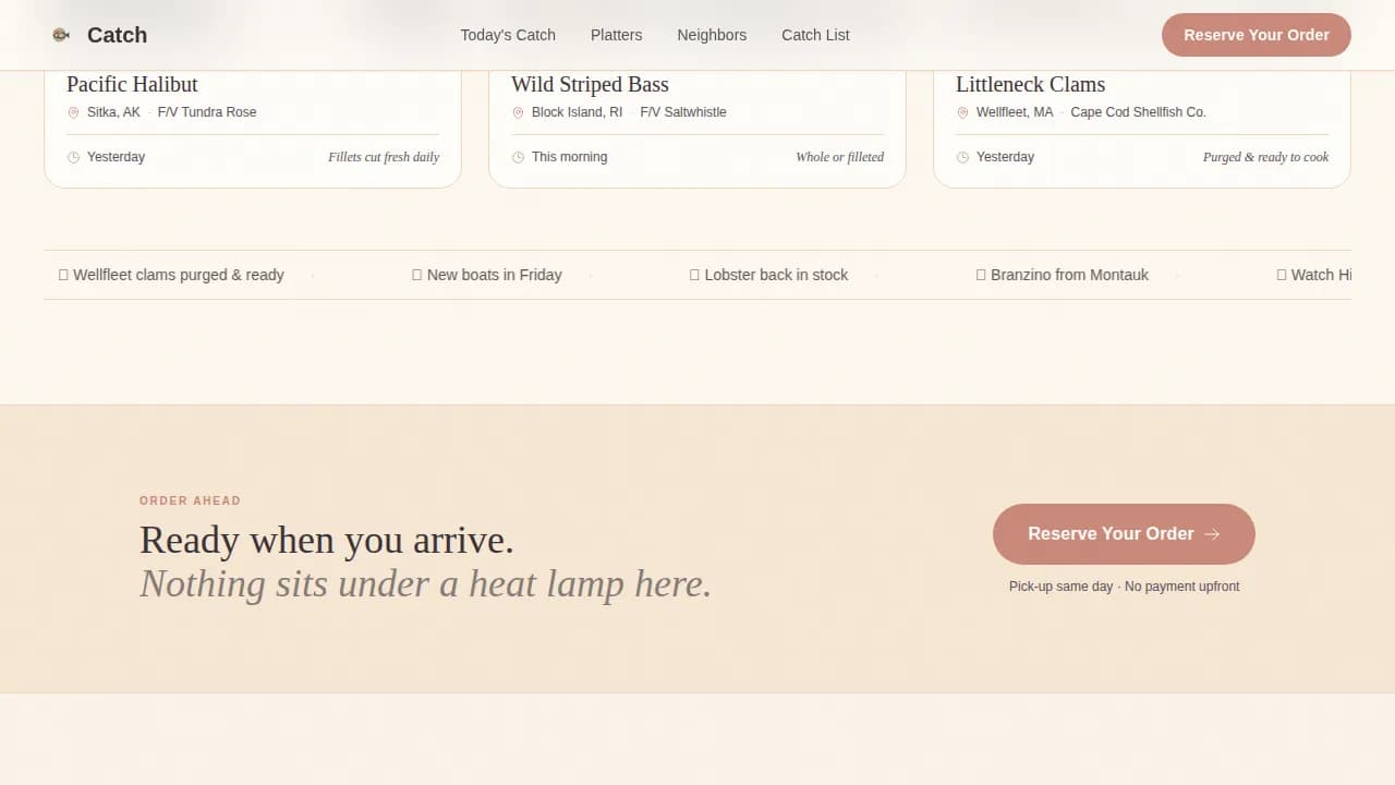 Harbor — Premium Local Fishmonger Landing Page Template