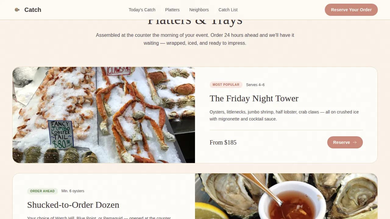 Harbor — Premium Local Fishmonger Landing Page Template