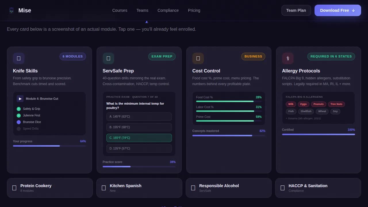 Saucier — Expert Culinary Training Landing Page Template