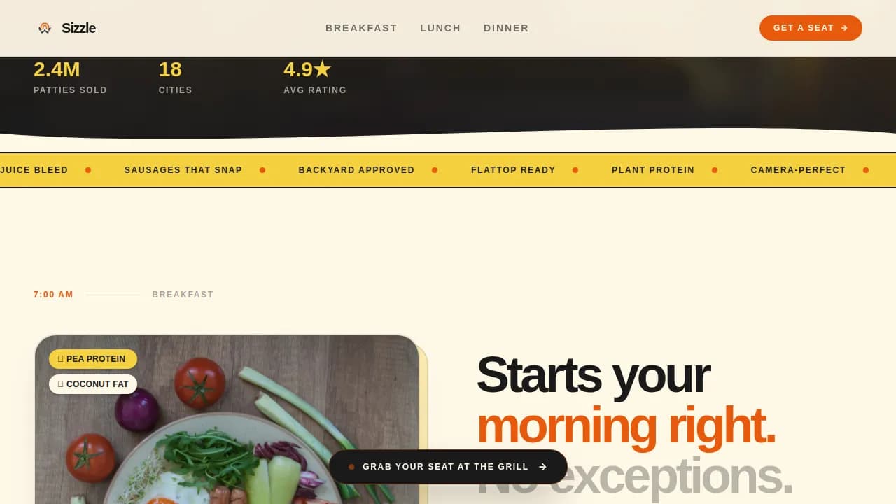 Flame — Bold Plant-Based BBQ Landing Page Template