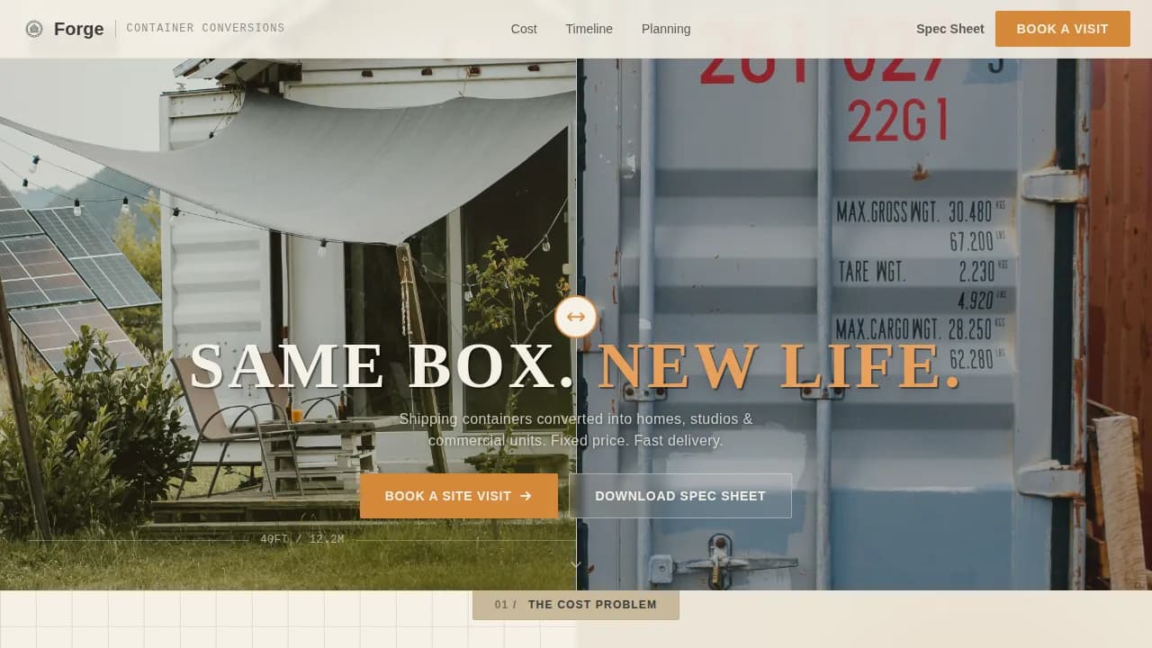 Specialty Construction Booking Website Template