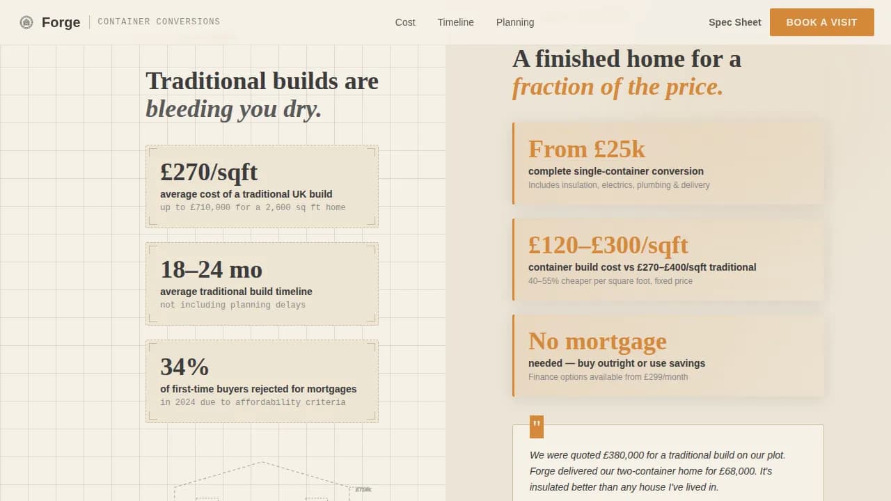 Specialty Construction Booking Website Template