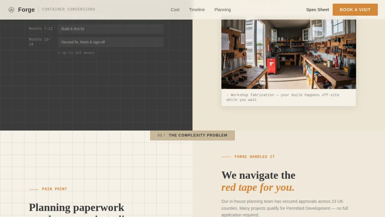Specialty Construction Booking Website Template