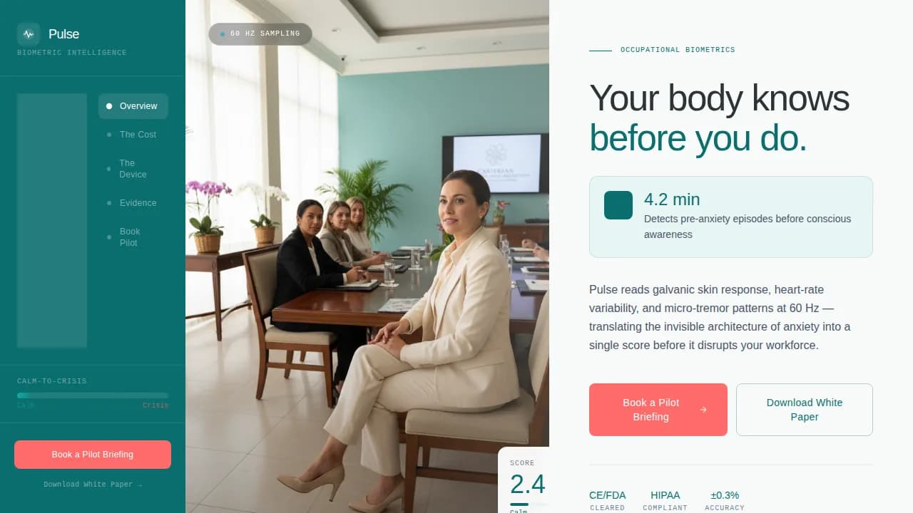 Rhythm — Wearable Stress Monitoring Landing Page Template