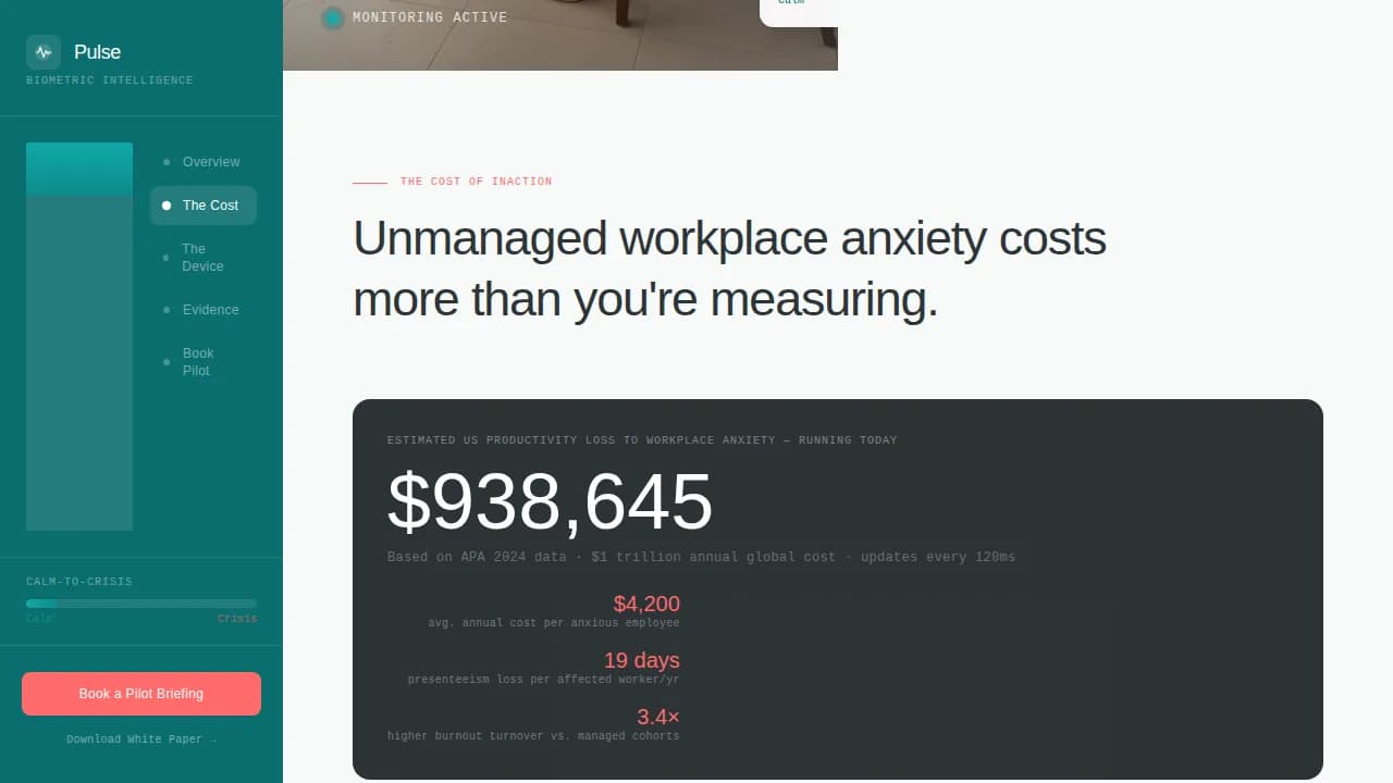 Rhythm — Wearable Stress Monitoring Landing Page Template