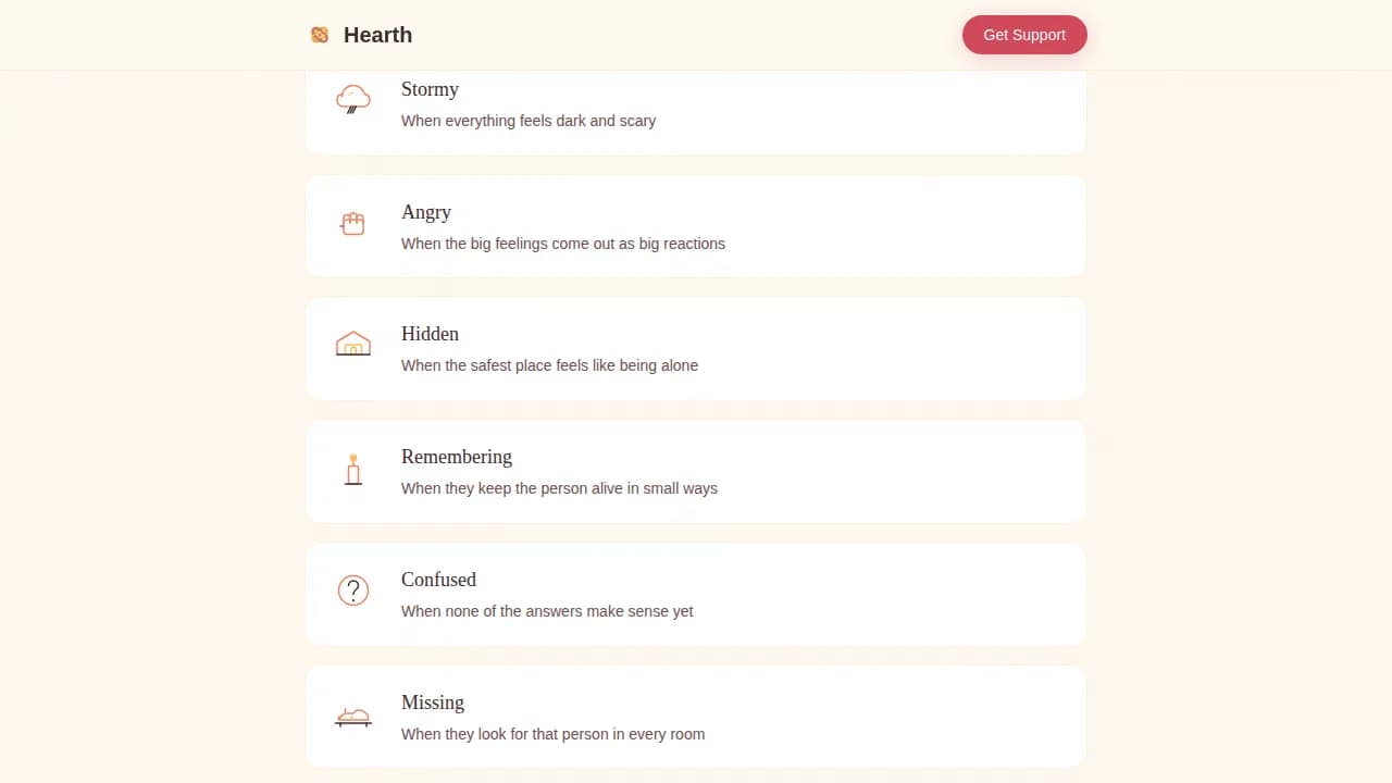 Solace — Child Grief Support Landing Page Template