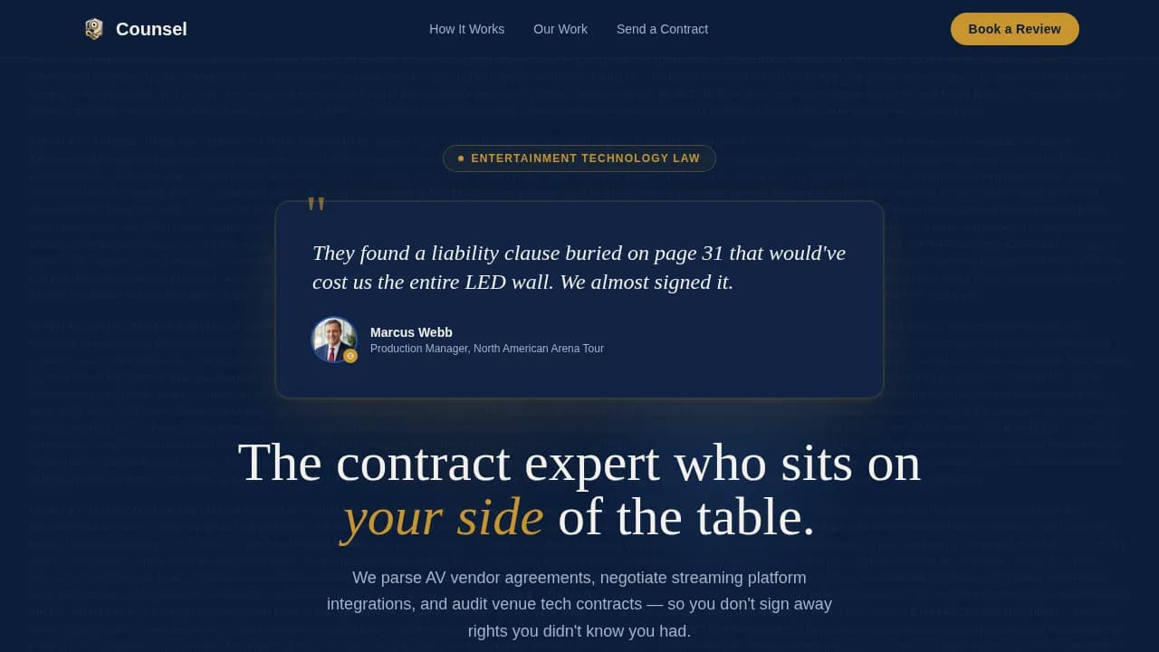 Entertainment Consulting Booking Website Template