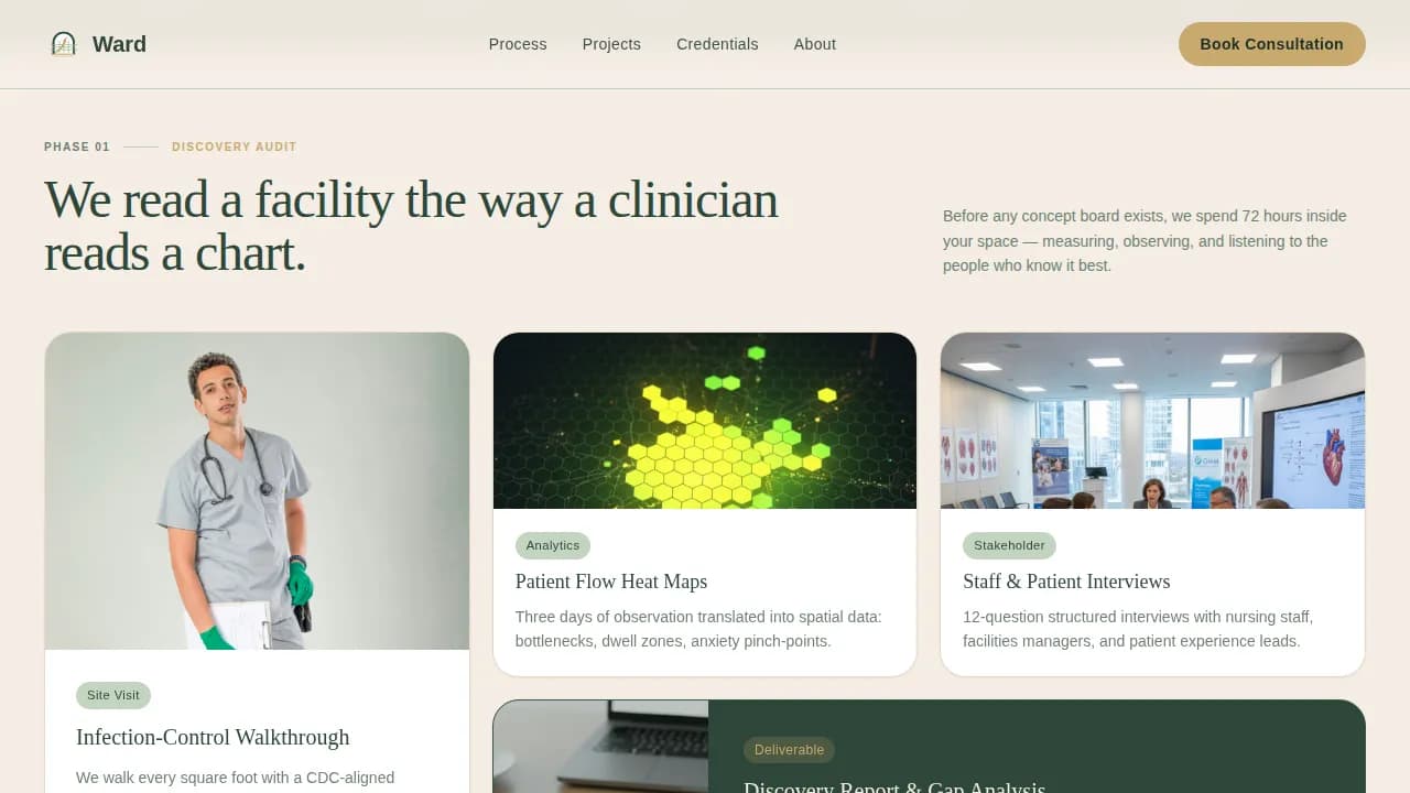 Ward - Healing Space Design Landing Page Template