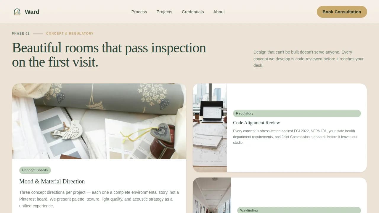 Ward - Healing Space Design Landing Page Template