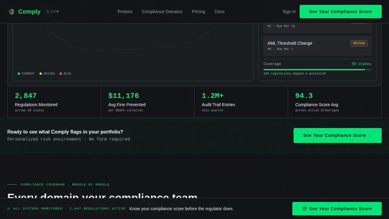 Govern — Property Compliance Hub Landing Page Template