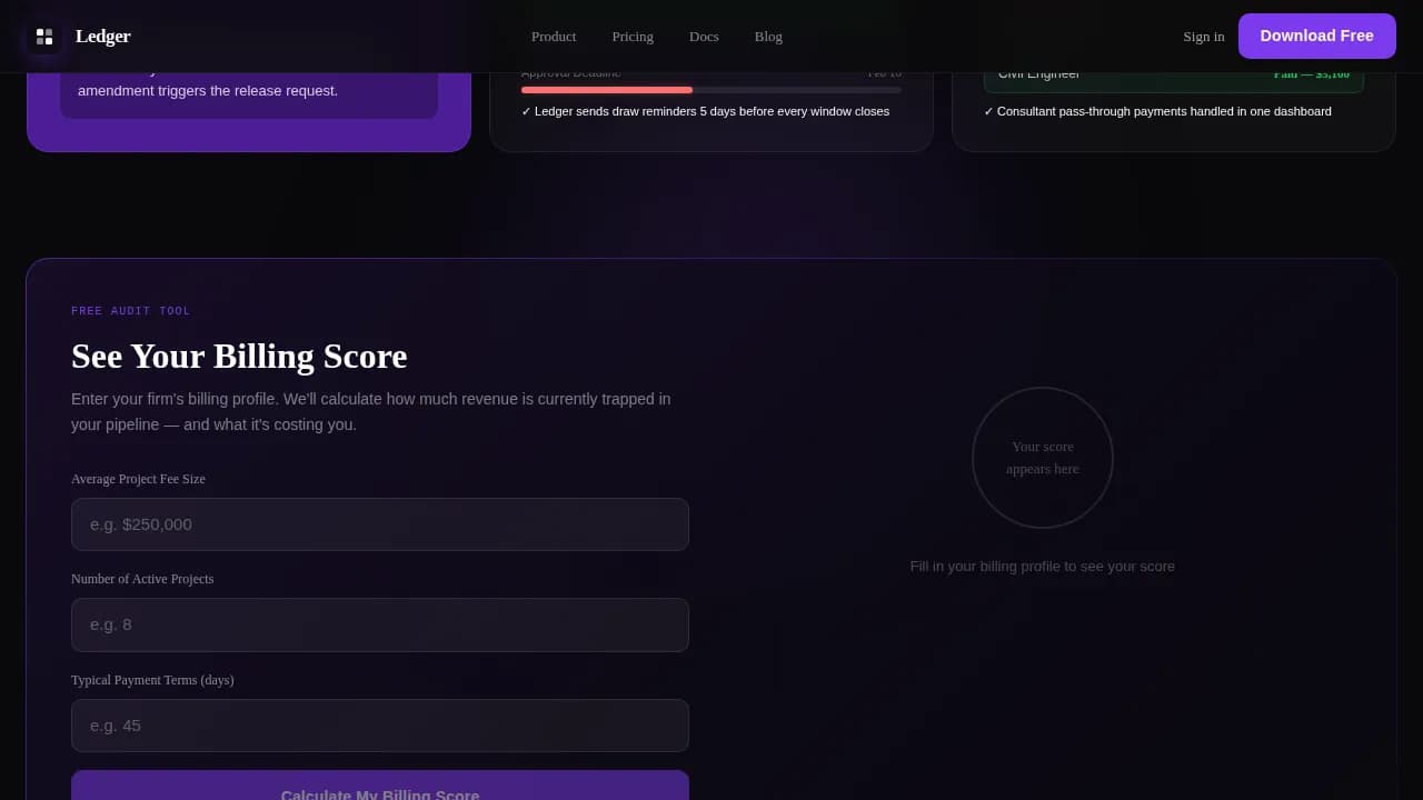 Settle — Fast Architect Payments Landing Page Template