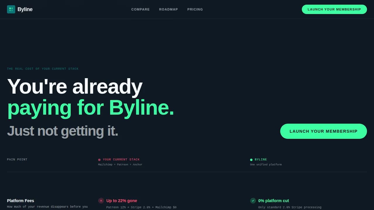 Headline — Live Membership Dashboard Landing Page Template