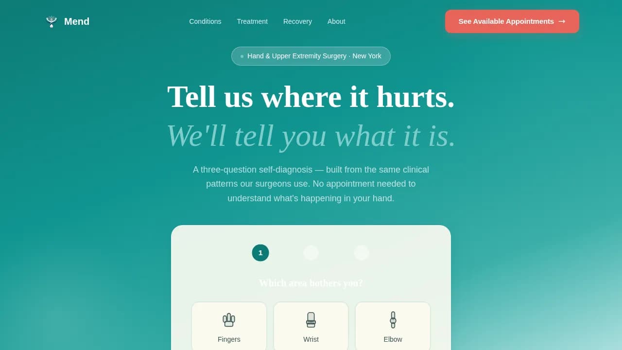 Restore — Precision Hand Surgery Landing Page Template
