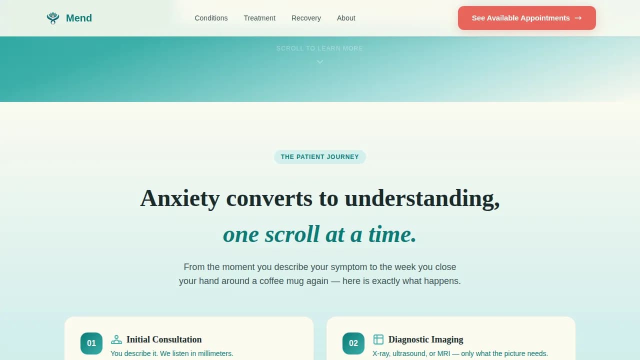 Restore — Precision Hand Surgery Landing Page Template