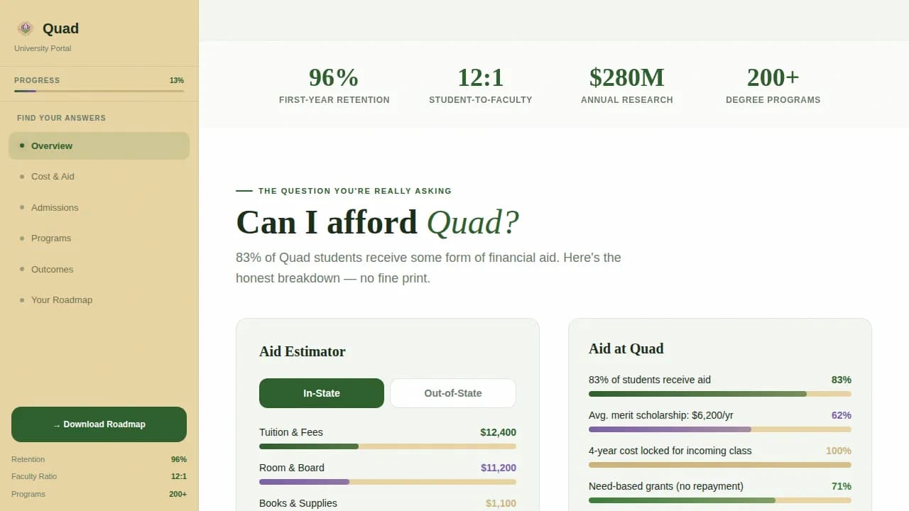 Journey — Immersive University Explorer Landing Page Template