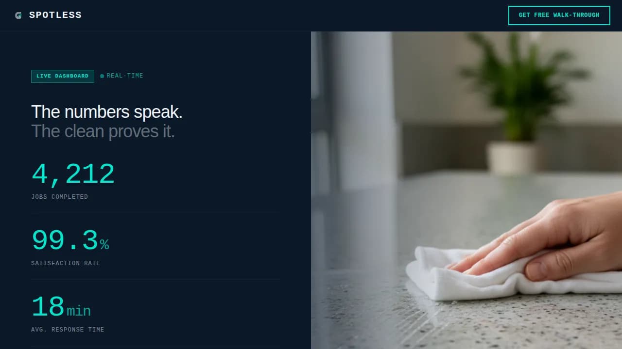 Professional Cleaning Service Credibility-First Website Template