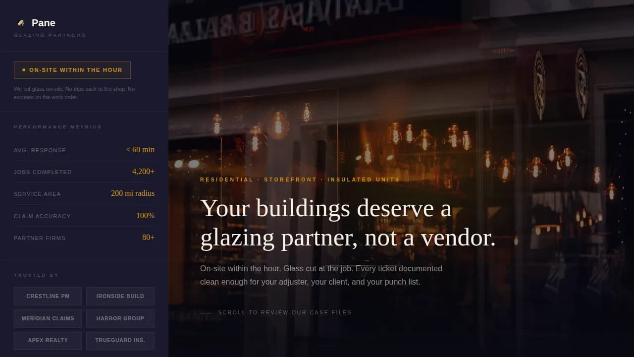 Clarity — Premium Glass Repair Landing Page Template