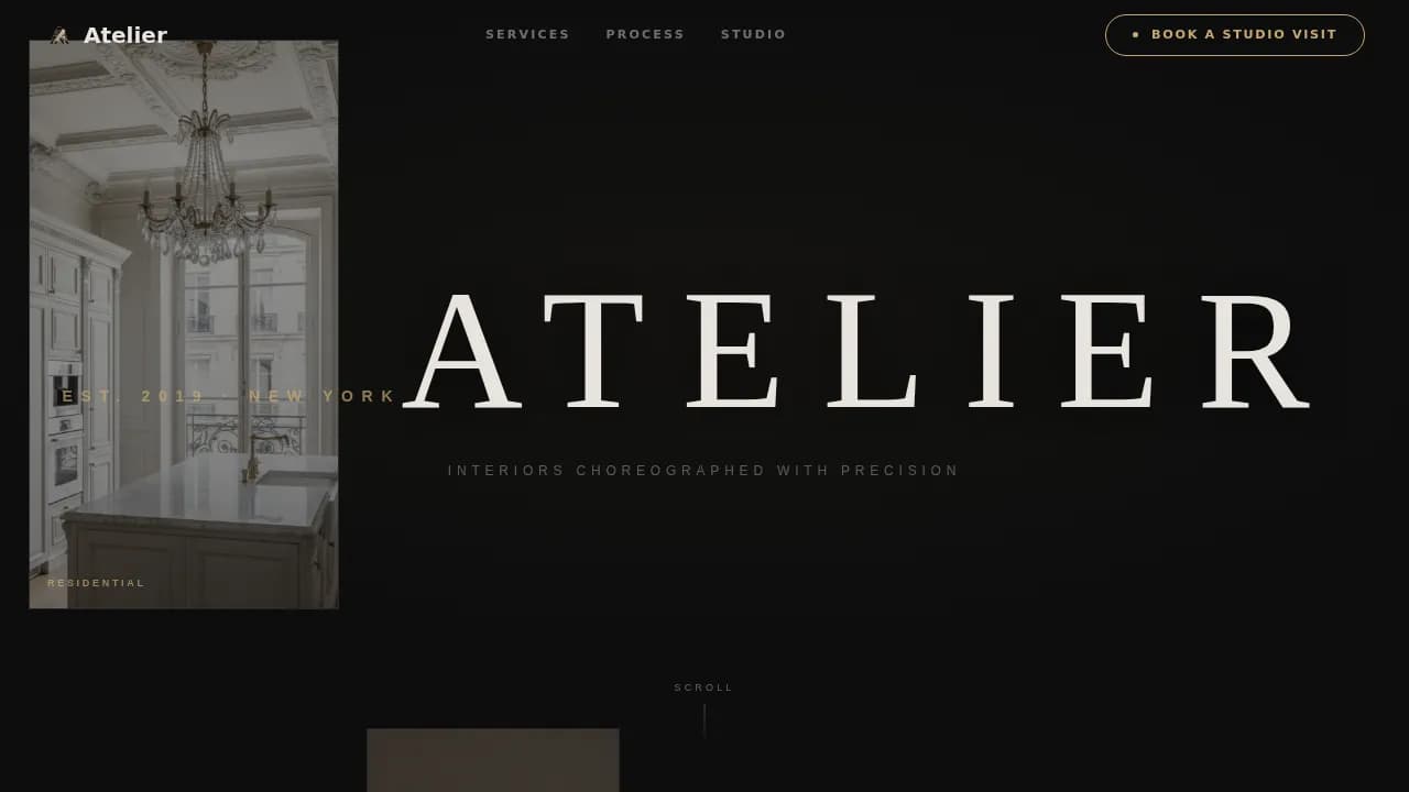 Interior Design Studio Booking Website Template