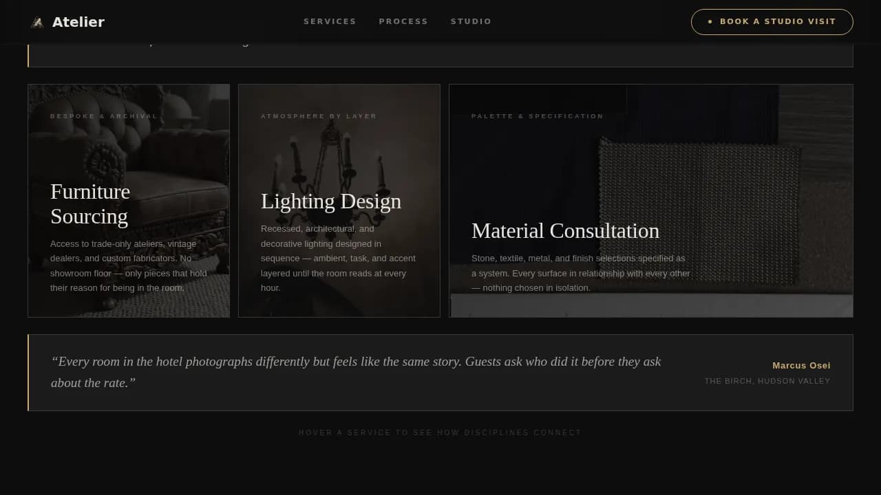 Interior Design Studio Booking Website Template