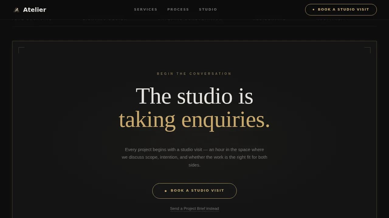 Interior Design Studio Booking Website Template