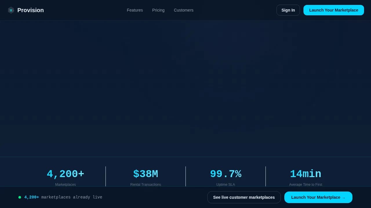 Nexus — Seamless Equipment Rental Landing Page Template