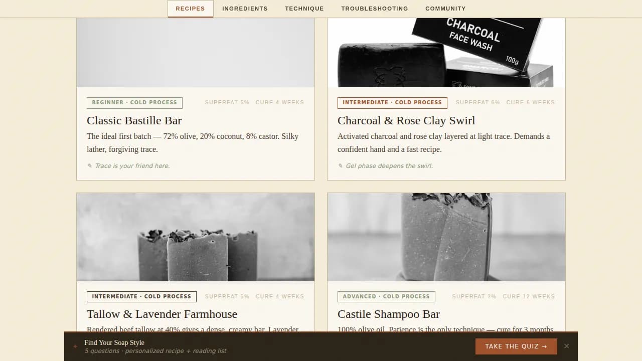 Lather — Authoritative Artisan Skincare Landing Page Template