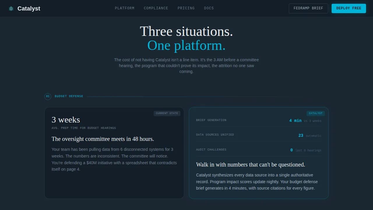 Catalyst — Advanced Regulatory Intelligence Landing Page Template