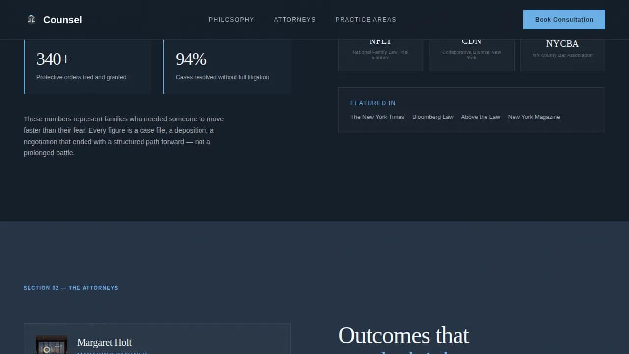 Law Firm & Attorney Booking Website Template