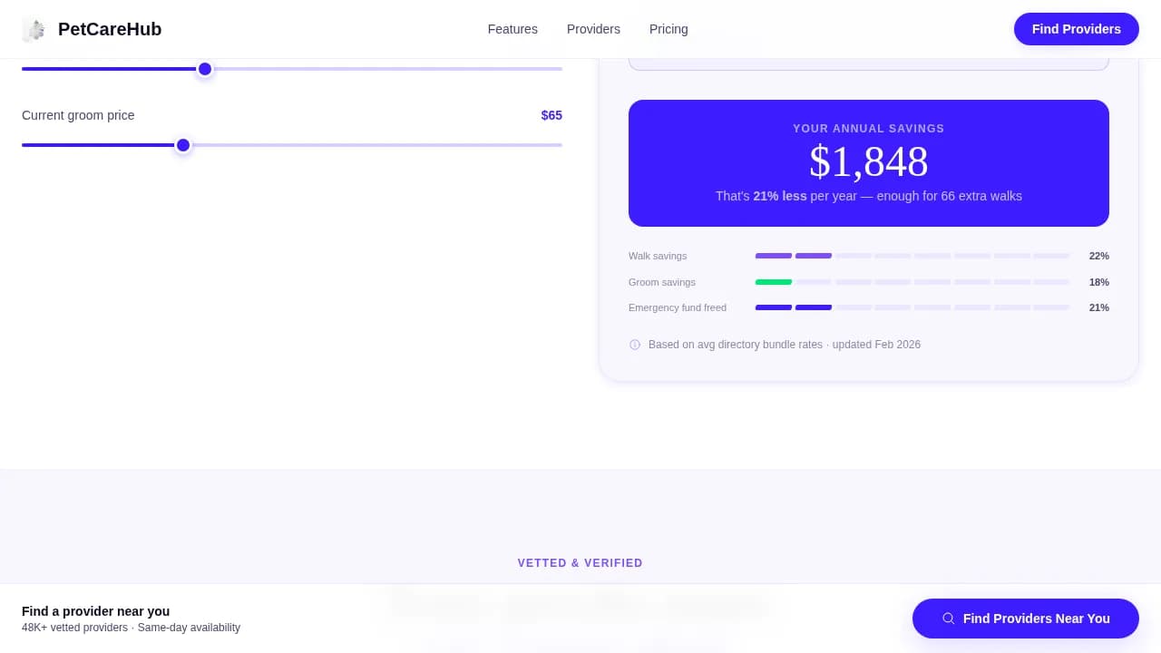 Finder — Premium Pet Care Discovery Landing Page Template