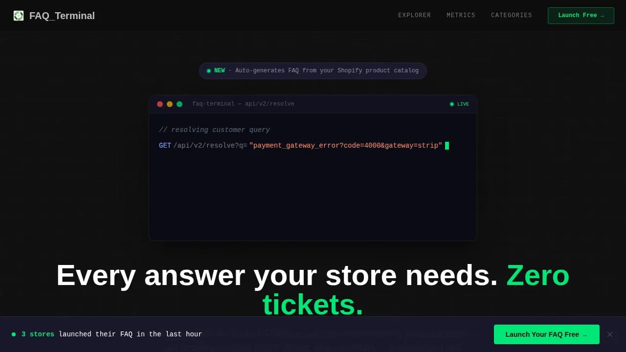 Nexus — Smart FAQ Response Landing Page Template