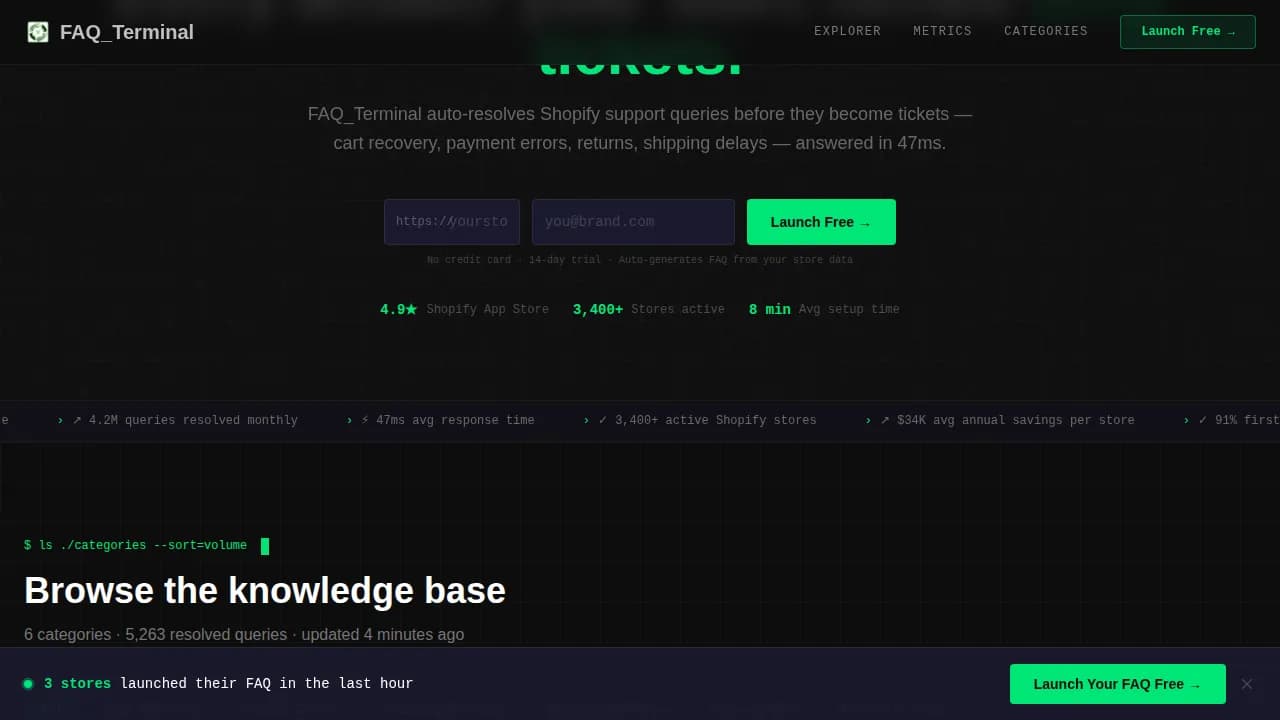 Nexus — Smart FAQ Response Landing Page Template