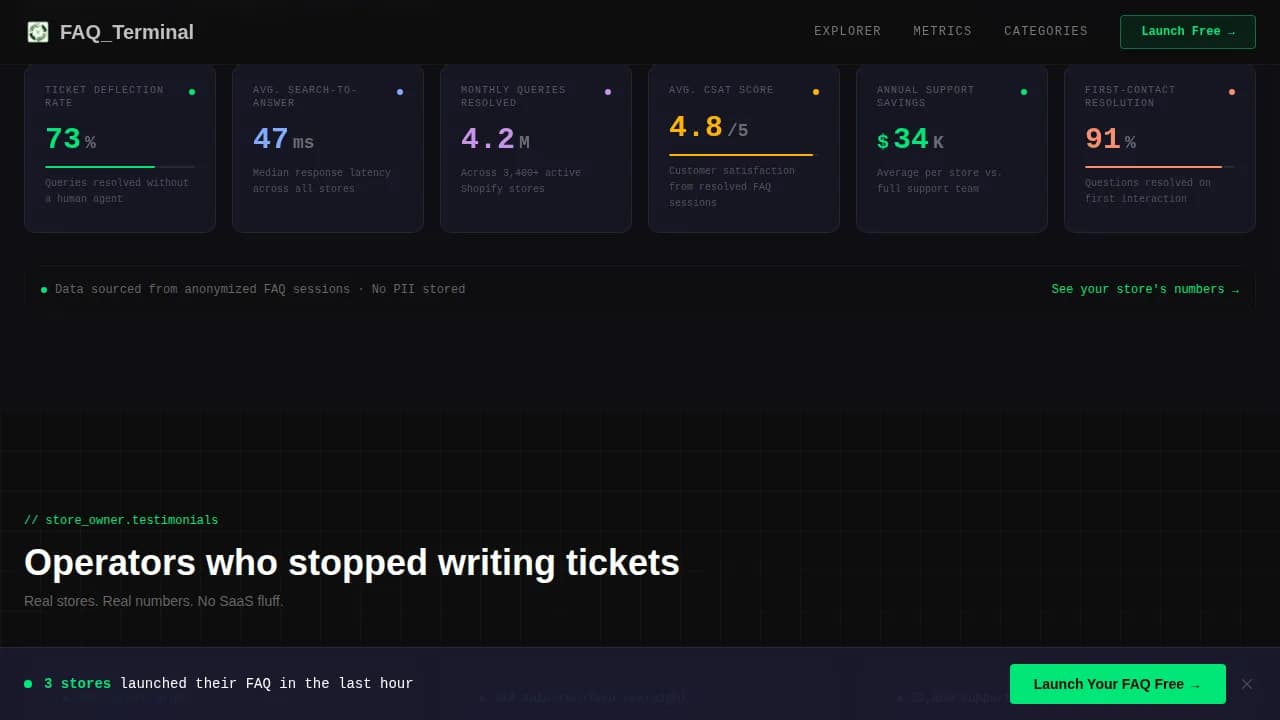 Nexus — Smart FAQ Response Landing Page Template
