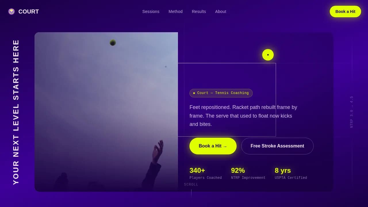 Volley — Tennis Coaching Landing Page Template