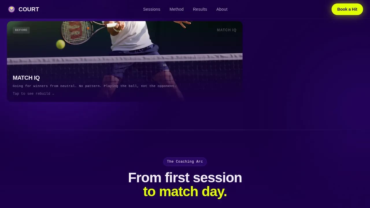 Volley — Tennis Coaching Landing Page Template