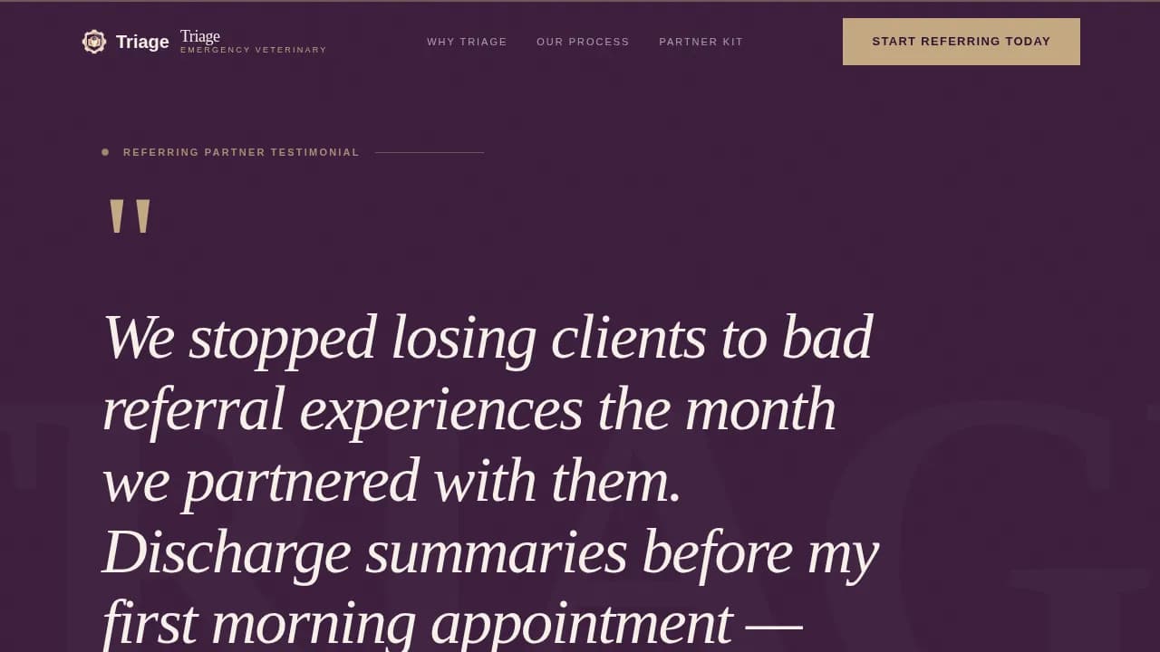 Assist — Veterinary Referral Landing Page Template