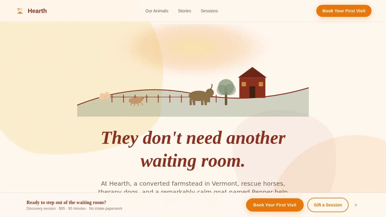 Sanctuary — Therapeutic Equine Center Landing Page Template