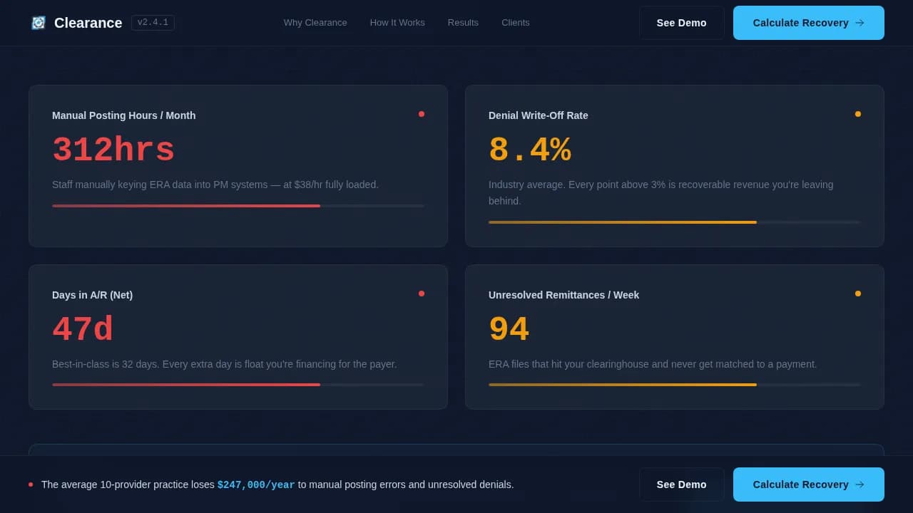 Settle — Healthcare Billing Platform Landing Page Template