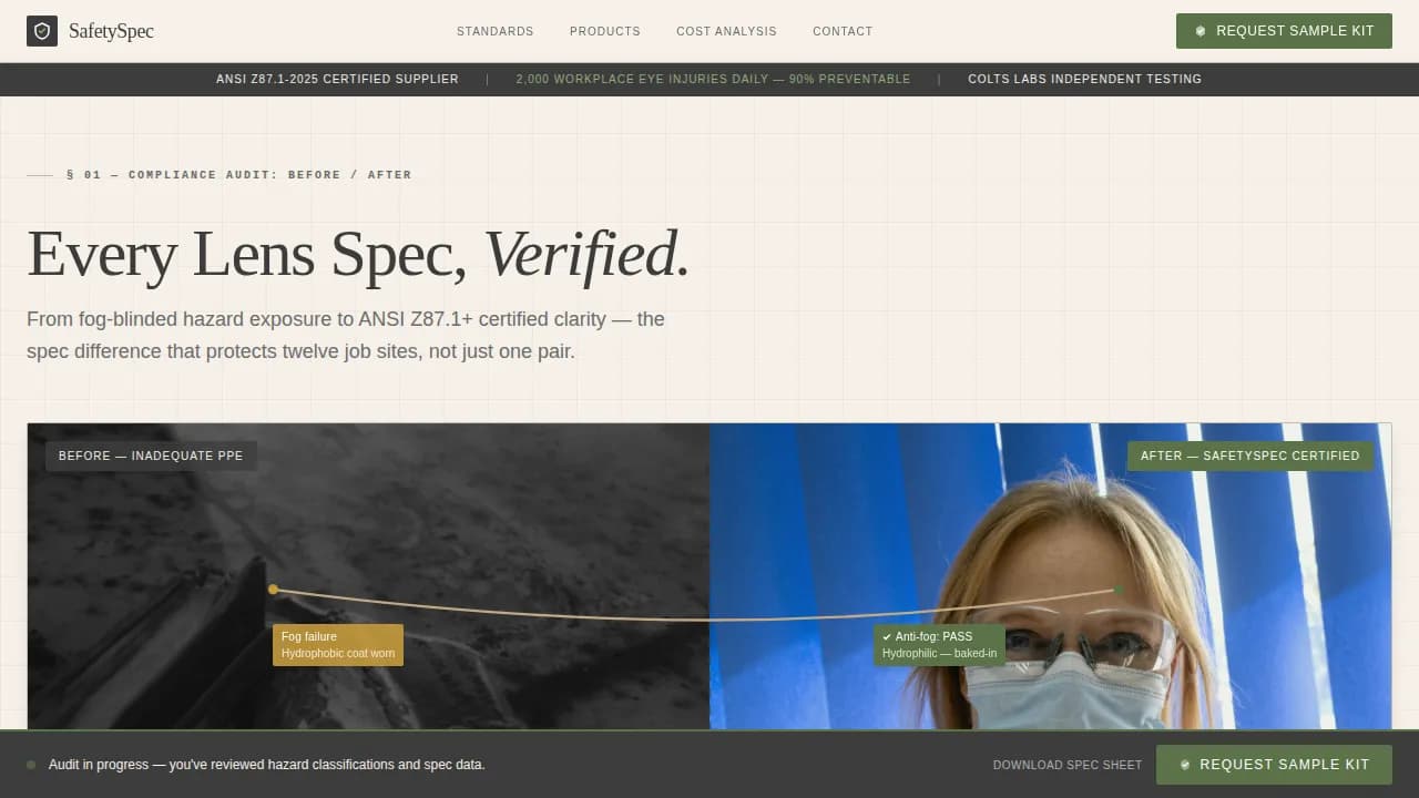 Blueprint — Compliance Dashboard Landing Page Template
