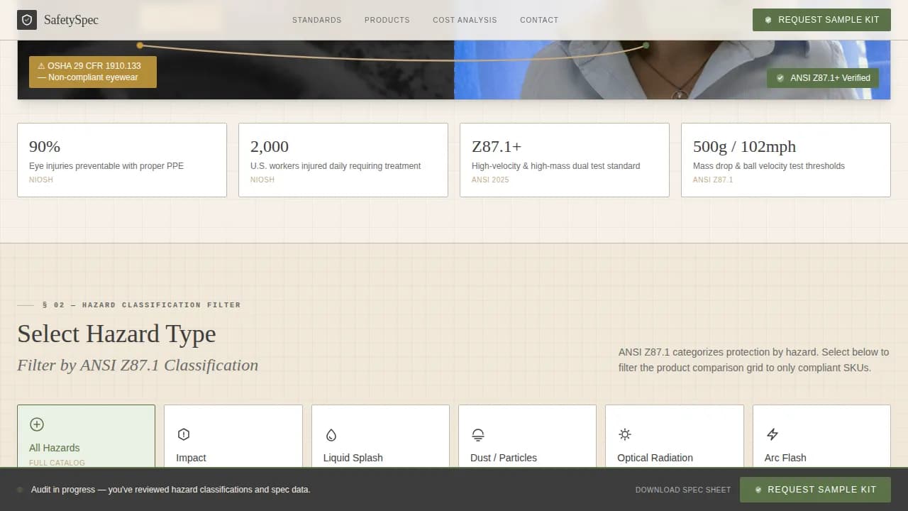 Blueprint — Compliance Dashboard Landing Page Template